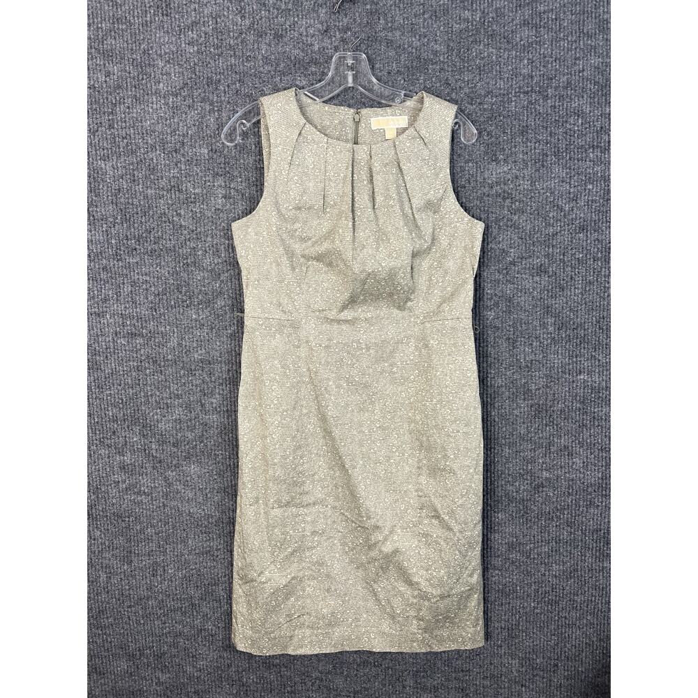 Michael Kors Shift Dress Womens Small Green Printed Sleeveless Office Business